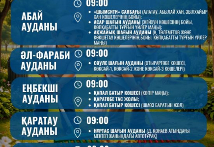 ТАЗА ҚАЗАҚСТАН: Шымкентте жалпықалалық сенбілік өтеді