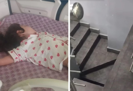 Кеуде және бел омыртқалары сынған: Талдықорғанда бес жасар қыз банкте баспалдақтан құлап кеткен (видео)