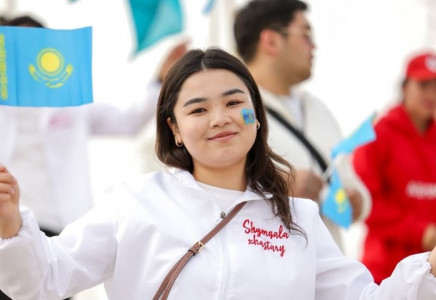 ​В Шымкенте в честь Дня Республики торжественно подняли Государственный флаг