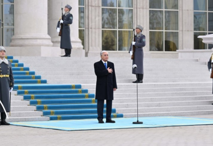 Мемлекет басшысы Мемлекеттік ту көтеру рәсіміне қатысты