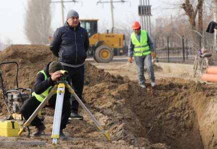 Түркістанда кәріз жүйесін тарту жұмыстары қарқынды жүргізіліп жатыр