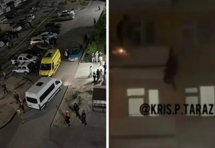 Таразда ер адам көршілері мен құтқарушылардың көз алдында 5-қабаттан секіріп кетті