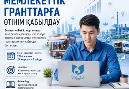​ҚАЙТАРЫМСЫЗ ГРАНТҚА ӨТІНІМ ҚАБЫЛДАУ 24 МАУСЫМДА БАСТАЛАДЫ