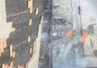 Астанада екпіні күшті жел салдарынан тоғыз қабатты үйдің қасбеті құлады (видео)