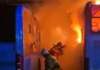 ​Шахтинск автопарк аумағында автобус өртенді