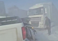 Астана-Қарағанды тас жолында жеті көлік соқтығысып, бір адам жан тапсырды (ВИДЕО)