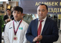 ТҮРКІСТАН: Азия чемпионы атанған Бекасыл Асамбек туған жерге оралды