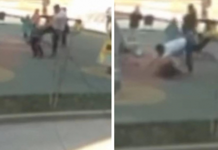 Алматыда ер адам кішкентай баланы аямай теуіп жіберді (видео)