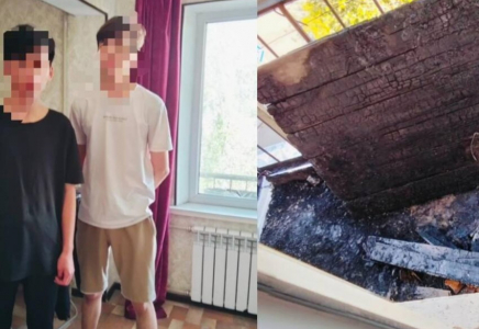 Қызылордада полицей өрттен 2 жасөспірімді аман алып қалды