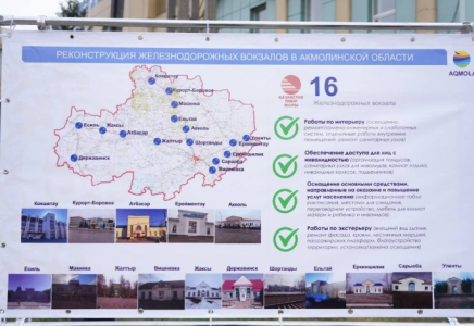 Еліміздегі 125 теміржол вокзалында қайта жаңғырту жұмыстары басталды