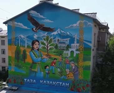 ҚАЛА КӨРКІН АШУ: Шымкентте мурал салу жұмысы жалғасуда