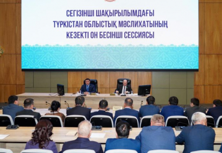 ТҮРКІСТАН: Облыстық мәслихат сессиясында 13 мәселе қаралды