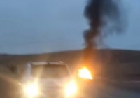 ​Қарағанды облысында инкассатор көлігі отқа оранды