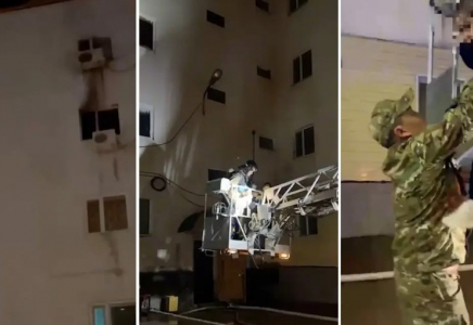 Сәтбаевта көпқабатты үйден өрт шығып, төрт бала автосатымен құтқарылды (ВИДЕО)