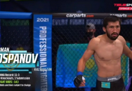 Арман Оспанов АҚШ-тағы жекпе-жегінде нокаутқа түсіп қалды