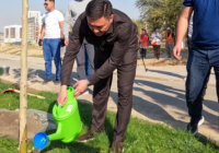 ​ШЫМКЕНТ ӘКІМІ ҚАЛА ТҰРҒЫНДАРЫМЕН БІРГЕ АҒАШ ОТЫРҒЫЗУ АКЦИЯСЫНА ҚАТЫСТЫ