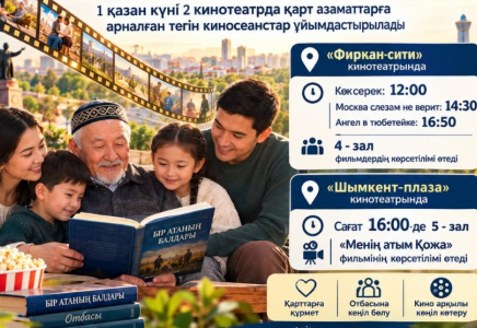 ​ҚАРТТАР КҮНІНДЕ ШЫМКЕНТТІК ЗЕЙНЕТКЕРЛЕР ТЕГІН КИНО ТАМАШАЛАЙДЫ