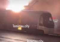 Теміртауда трамвай өртеніп кетті (ВИДЕО)