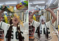 Үстіне сүт құйып, чипстерді шашқан: Қазақстандық блогердің Таиландтағы әрекеті шетелдік БАҚ-тың сынына ұшырады