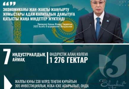   Биыл Шымкентке тартылатын инвестиция 1 триллион теңгеден асады