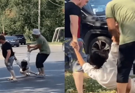 Оралда жолдың қақ ортасына жатып алған әйелдің видеосы тарады